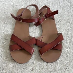 J. Crew brown Leather Sandals sz 9
